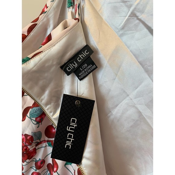 City Chic Cherry Rockabilly Pinup Girl Midi Dress Plus Size 20 NEW - Picture 9 of 13